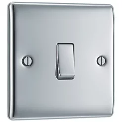 British General Nexus Metal 10AX 1-Gang 2-Way Light Switch Polished Chrome -Chrome Switches & Sockets Sales 830FT A2