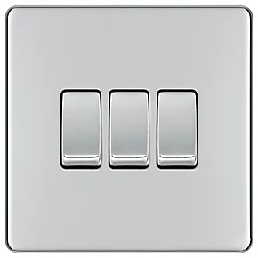 LAP 20A 16AX 3-Gang 2-Way Light Switch Polished Chrome 4 LAP 20A 16AX 3-Gang 2-Way Light Switch Polished Chrome - Image 2