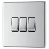 LAP 20A 16AX 3-Gang 2-Way Light Switch Polished Chrome -Chrome Switches & Sockets Sales 831KJ P