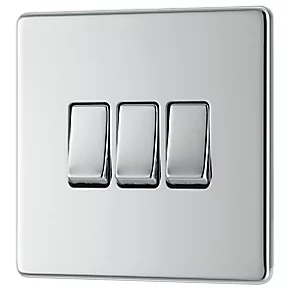 LAP 20A 16AX 3-Gang 2-Way Light Switch Polished Chrome 3 LAP 20A 16AX 3-Gang 2-Way Light Switch Polished Chrome