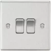 Knightsbridge CS3BC 10AX 2-Gang 2-Way Light Switch Brushed Chrome -Chrome Switches & Sockets Sales 831VF P