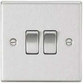 Knightsbridge CS3BC 10AX 2-Gang 2-Way Light Switch Brushed Chrome 3 Knightsbridge CS3BC 10AX 2-Gang 2-Way Light Switch Brushed Chrome