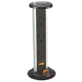 Knightsbridge SK006 13A 3-Gang SP Switched Pop-Up Socket Brushed Chrome 3 Knightsbridge SK006 13A 3-Gang SP Switched Pop-Up Socket Brushed Chrome