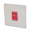 Varilight 45AX 1-Gang DP Cooker Switch Satin Chrome with Red Inserts