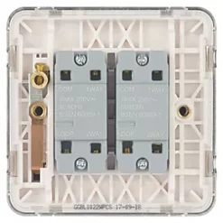 Schneider Electric Lisse Deco 10AX 2-Gang 2-Way Light Switch Polished Chrome with White Inserts -Chrome Switches & Sockets Sales 851FF A3