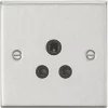 Knightsbridge CS5ABC 5A 1-Gang Unswitched Socket Brushed Chrome with Black Inserts -Chrome Switches & Sockets Sales 857VF P