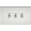 Knightsbridge SF3TOGPC 10AX 3-Gang 2-Way Light Switch Polished Chrome -Chrome Switches & Sockets Sales 859VF P