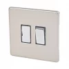 Varilight 13AX Switched Fused Spur Satin Chrome with Black Inserts -Chrome Switches & Sockets Sales 8605H P