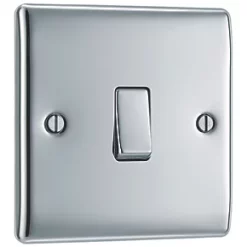 British General Nexus Metal 10AX 1-Gang Intermediate Switch Polished Chrome -Chrome Switches & Sockets Sales 864FT A2