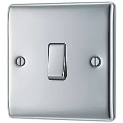 British General Nexus Metal 10AX 1-Gang Intermediate Switch Polished Chrome