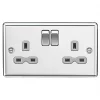 Knightsbridge CL9PCG 13A 2-Gang DP Switched Double Socket Polished Chrome with Colour-Matched Inserts -Chrome Switches & Sockets Sales 865VF P