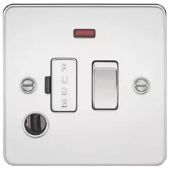 Knightsbridge FP6300FPC 13A Switched Fused Spur & Flex Outlet with LED Polished Chrome
