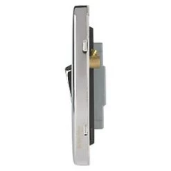 Schneider Electric Lisse Deco 10AX 1-Gang 2-Way Light Switch Polished Chrome with Black Inserts -Chrome Switches & Sockets Sales 872FF A2