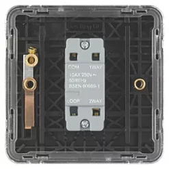 Schneider Electric Lisse Deco 10AX 1-Gang 2-Way Light Switch Polished Chrome with Black Inserts -Chrome Switches & Sockets Sales 872FF A3