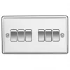 Knightsbridge CL42PC 10AX 6-Gang 2-Way Light Switch Polished Chrome -Chrome Switches & Sockets Sales 872VF P