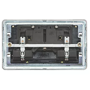 Knightsbridge SFR9000BC 13A 2-Gang DP Switched Double Socket Brushed Chrome with Black Inserts 4 Knightsbridge SFR9000BC 13A 2-Gang DP Switched Double Socket Brushed Chrome with Black Inserts - Image 2