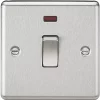 Knightsbridge CL834NBC 20A 1-Gang DP Control Switch Brushed Chrome with LED -Chrome Switches & Sockets Sales 876TX P