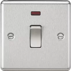 Knightsbridge CL834NBC 20A 1-Gang DP Control Switch Brushed Chrome with LED