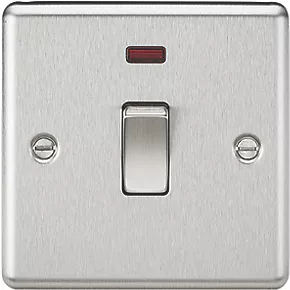 Knightsbridge CL834NBC 20A 1-Gang DP Control Switch Brushed Chrome with LED 3 Knightsbridge CL834NBC 20A 1-Gang DP Control Switch Brushed Chrome with LED