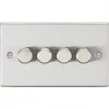 Knightsbridge CS2184BC 4-Gang 2-Way LED Dimmer Switch Brushed Chrome
