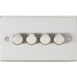 Knightsbridge CS2184BC 4-Gang 2-Way LED Dimmer Switch Brushed Chrome