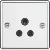 Knightsbridge CL5APC 5A 1-Gang Unswitched Socket Polished Chrome with Black Inserts -Chrome Switches & Sockets Sales 893TX P