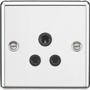 Knightsbridge CL5APC 5A 1-Gang Unswitched Socket Polished Chrome with Black Inserts 3 Knightsbridge CL5APC 5A 1-Gang Unswitched Socket Polished Chrome with Black Inserts