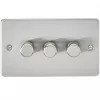 Knightsbridge FP2183BC 3-Gang 2-Way LED Dimmer Switch Brushed Chrome