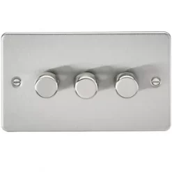 Knightsbridge FP2183BC 3-Gang 2-Way LED Dimmer Switch Brushed Chrome