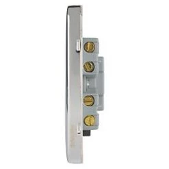 Schneider Electric Lisse Deco 13A Unswitched Fused Spur Polished Chrome with Black Inserts -Chrome Switches & Sockets Sales 910FF A2