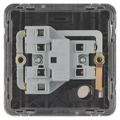 Schneider Electric Lisse Deco 13A Unswitched Fused Spur Polished Chrome with Black Inserts -Chrome Switches & Sockets Sales 910FF A3
