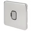 Schneider Electric Lisse Deco 13A Unswitched Fused Spur Polished Chrome with Black Inserts -Chrome Switches & Sockets Sales 910FF P