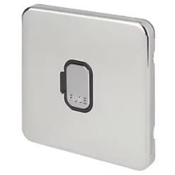 Schneider Electric Lisse Deco 13A Unswitched Fused Spur Polished Chrome with Black Inserts