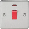 Knightsbridge CL81NBC 45A 1-Gang DP Control Switch Brushed Chrome with LED -Chrome Switches & Sockets Sales 934VR P