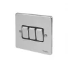 Schneider Electric Ultimate Low Profile 16AX 3-Gang 2-Way Light Switch Polished Chrome with Black Inserts -Chrome Switches & Sockets Sales 9372J P