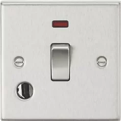 Knightsbridge CS834FBC 20A 1-Gang DP Control Switch & Flex Outlet Brushed Chrome with LED