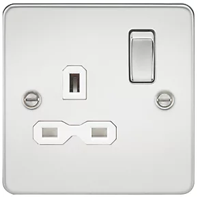 Knightsbridge FPR7000PCW 13A 1-Gang DP Switched Single Socket Polished Chrome with White Inserts 3 Knightsbridge FPR7000PCW 13A 1-Gang DP Switched Single Socket Polished Chrome with White Inserts