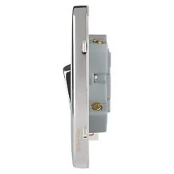 Schneider Electric Lisse Deco 13A Switched Fused Spur Polished Chrome with White Inserts -Chrome Switches & Sockets Sales 955FF A2
