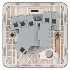 Schneider Electric Lisse Deco 13A Switched Fused Spur Polished Chrome with White Inserts -Chrome Switches & Sockets Sales 955FF A3