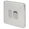 Schneider Electric Lisse Deco 13A Switched Fused Spur Polished Chrome with White Inserts -Chrome Switches & Sockets Sales 955FF P
