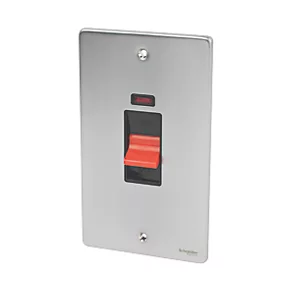 Schneider Electric Ultimate Low Profile 50A 2-Gang DP Control Switch Brushed Chrome with Neon with Black Inserts 3 Schneider Electric Ultimate Low Profile 50A 2-Gang DP Control Switch Brushed Chrome with Neon with Black Inserts