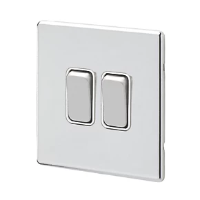 MK Aspect 10AX 2-Gang 2-Way Switch Polished Chrome with White Inserts 3 MK Aspect 10AX 2-Gang 2-Way Switch Polished Chrome with White Inserts