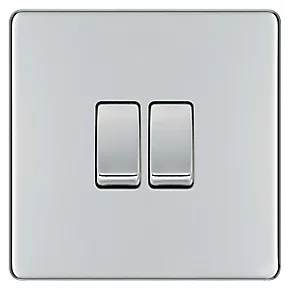 LAP 20A 16AX 2-Gang 2-Way Light Switch Polished Chrome 4 LAP 20A 16AX 2-Gang 2-Way Light Switch Polished Chrome - Image 2
