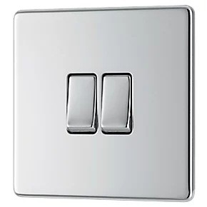 LAP 20A 16AX 2-Gang 2-Way Light Switch Polished Chrome 3 LAP 20A 16AX 2-Gang 2-Way Light Switch Polished Chrome