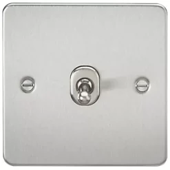 Knightsbridge FP1TOGBC 10AX 1-Gang 2-Way Light Switch Brushed Chrome
