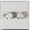 Knightsbridge CS2182BC 2-Gang 2-Way LED Dimmer Switch Brushed Chrome -Chrome Switches & Sockets Sales 969TX P