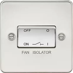 Knightsbridge FP1100PC 10AX 1-Gang TP Fan Isolator Switch Polished Chrome
