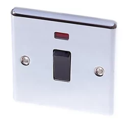 LAP 20A 1-Gang DP Control Switch Polished Chrome with Neon with Black Inserts
