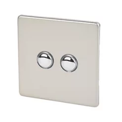 Varilight 6AX 2-Gang 2-Way Light Switch Satin Chrome