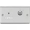 Knightsbridge CL9LOCKBCW 13A Key Switch 1-Gang DP Switched Socket Brushed Chrome with White Inserts -Chrome Switches & Sockets Sales 975TY P